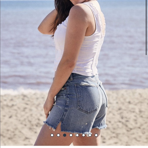 Mid Length Denim Shorts 